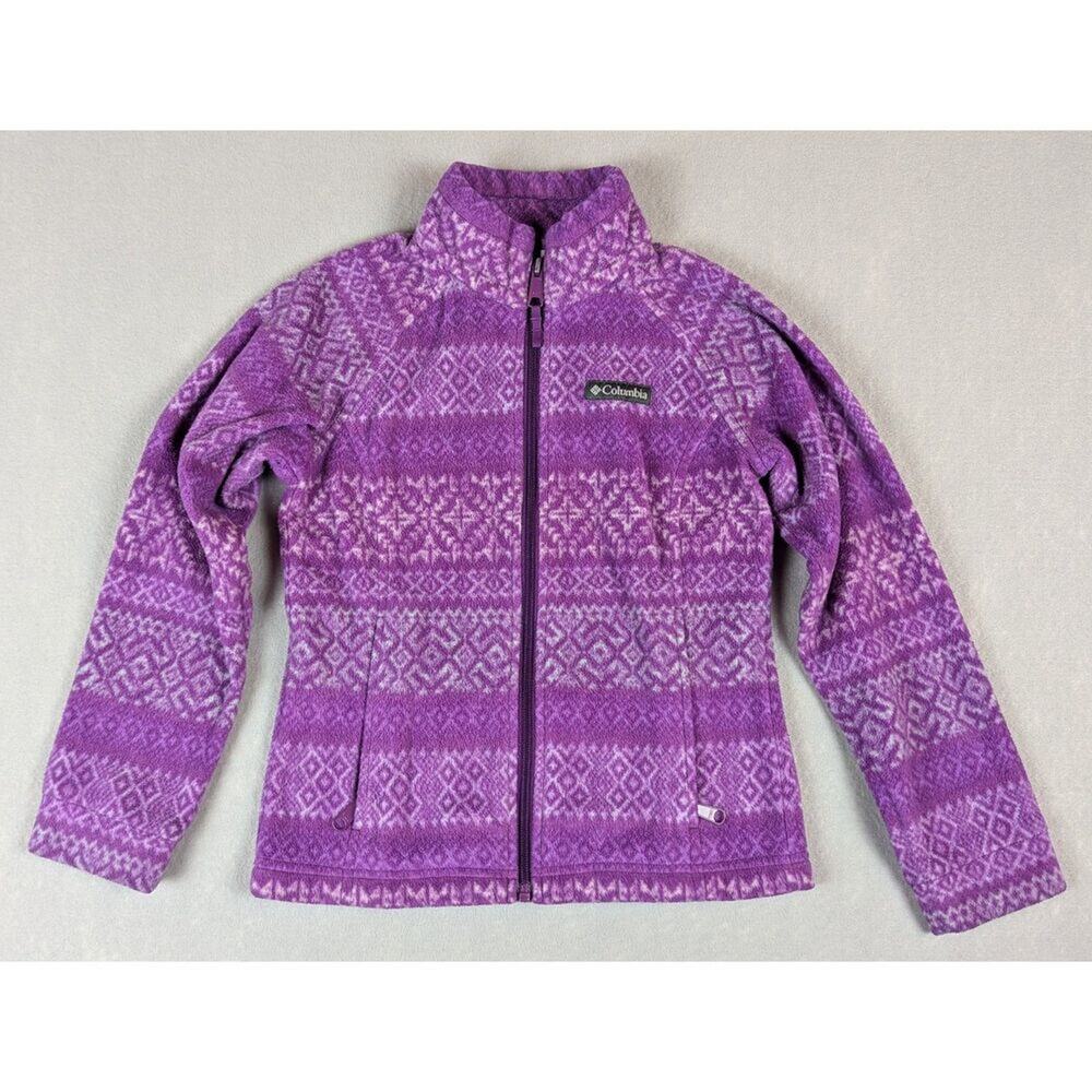 Girls Columbia Fleece Jacket Purple Size S(7/8)